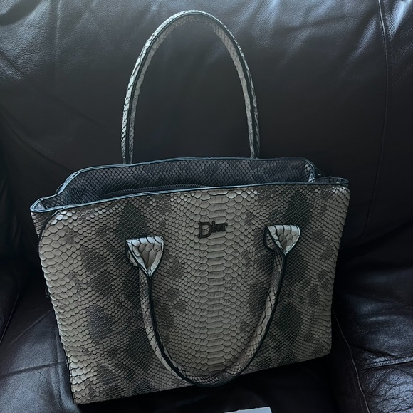 D*or Black and Gray Snake Print Tote - Picture 1 of 3